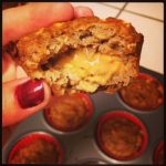 Banana Peanut Butter-Filled Mini Oatmeal Bakes
